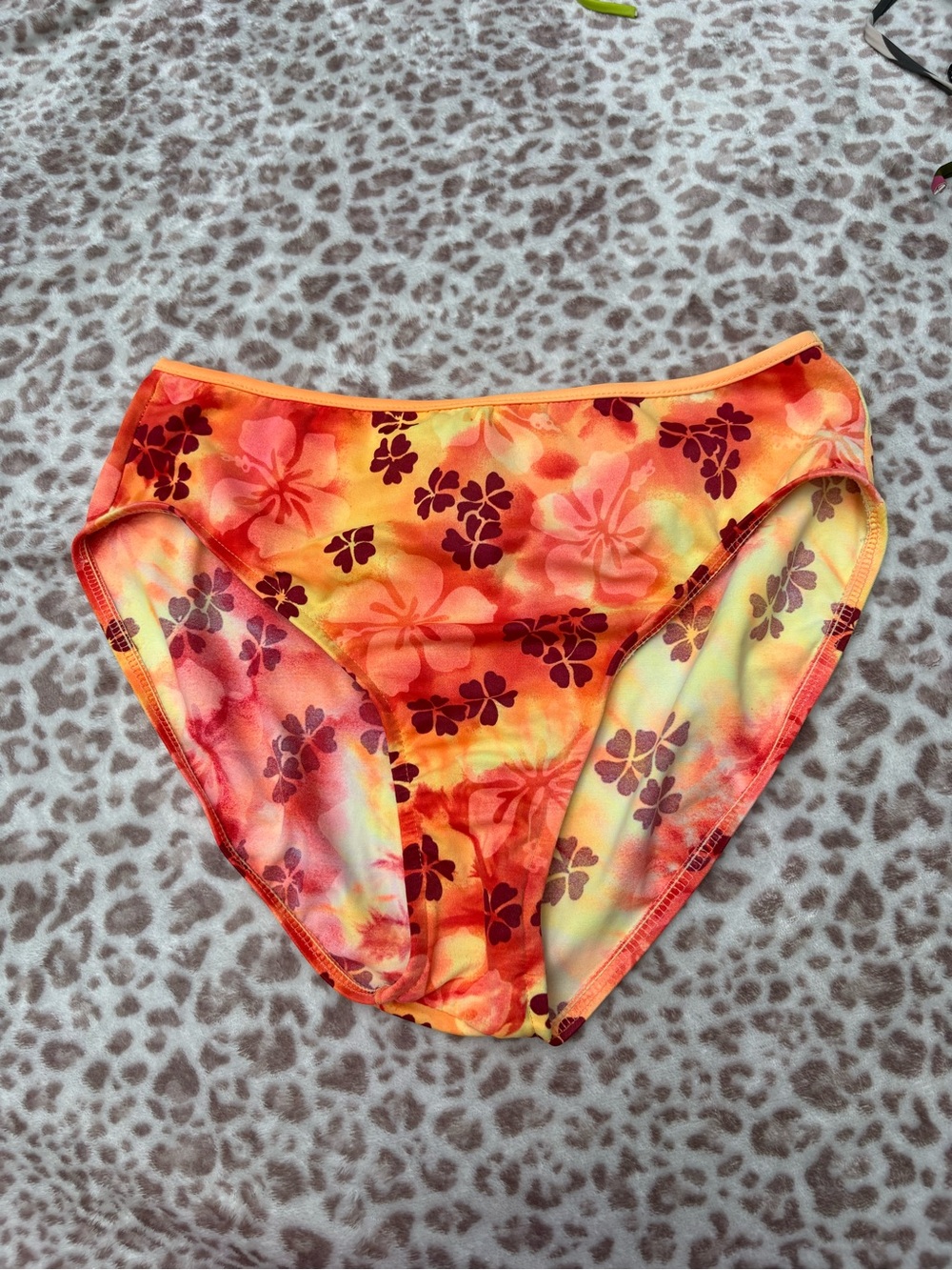 Vintage 90s St. Tropez 14 W Hibiscus Tropical Bikini Bottoms Hawaiian Y2K